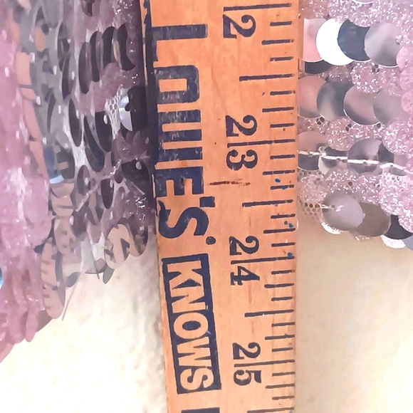 FOREVER 21 Sparkley Sexy Sequined Party Dress M Lined Stretchy Silver Pink - Picture 7 of 9